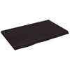 vidaXL Encimera ba&ntilde;o madera maciza tratada marr&oacute;n oscuro 80x50x(2-4)cm