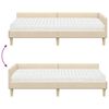 vidaXL Estructura de Cama Esquina con Colch&oacute;n 2 pcs Crema tela