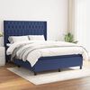 vidaXL Cama box spring con colch&oacute;n tela azul 140x190 cm