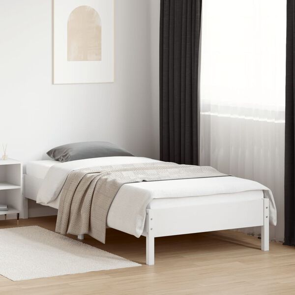 vidaXL Estructura de cama sin colchón madera de pino blanca 90x200 cm