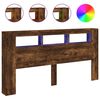 vidaXL Cabecero LED madera ingenier&iacute;a roble ahumado 200x18,5x103,5 cm
