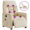 vidaXL Sill&oacute;n reclinable de masaje el&eacute;ctrico tela color crema