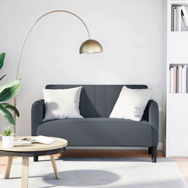 vidaXL Sof&aacute; Loveseat gris oscuro 109 cm terciopelo