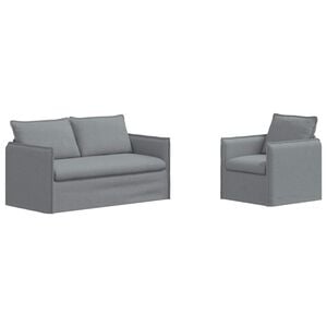 vidaXL Juego de Sof&aacute; 2 pcs Gris Claro 156 x 82 x 85 cm Tela