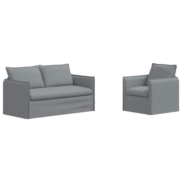 vidaXL Juego de Sof&aacute; 2 pcs Gris Claro 156 x 82 x 85 cm Tela