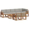 vidaXL Conjunto de sof&aacute;s de exterior 9 uds. Gris Natural y Claro