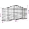 vidaXL Cestas de gaviones 4 uds forma de arco hierro 200x30x80/100 cm