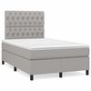 vidaXL Cama box spring con colch&oacute;n tela gris claro 120x190 cm