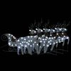 vidaXL Decoraci&oacute;n navide&ntilde;a de renos y trineo de jard&iacute;n plata 140 LEDs