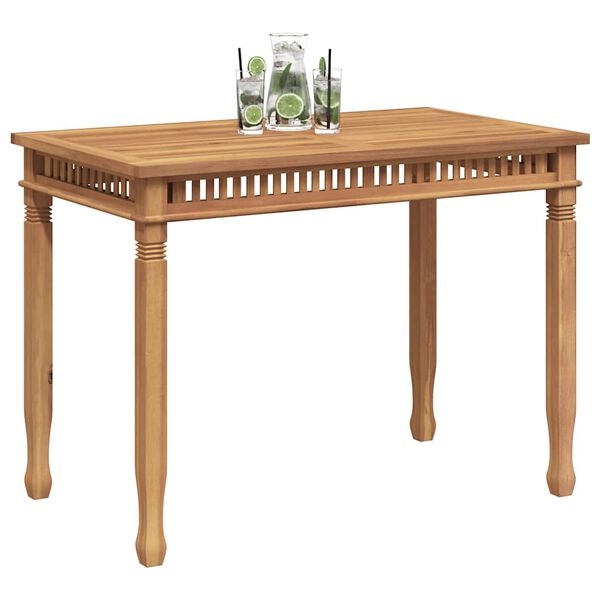 vidaXL Mesa de comedor de jard&iacute;n madera maciza de teca 120x65x80 cm
