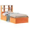 vidaXL Estructura de cama sin colch&oacute;n madera maciza marr&oacute;n 90x190 cm
