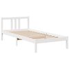 vidaXL Cama con estanter&iacute;a sin colch&oacute;n madera maciza blanco 90x200 cm
