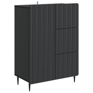 vidaXL Aparador Negro 66 x 34,5 x 91,5 cm Madera de Ingenier&iacute;a