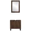vidaXL Juego de muebles de ba&ntilde;o 2 pcs Madera de Nogal Marr&oacute;n