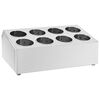 vidaXL Soporte para cubiertos 8 rejillas acero inoxidable rectangular