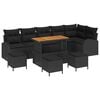 vidaXL Conjunto de sof&aacute; de jard&iacute;n 10 uds. 9-N&uacute;mero de plazas Negro