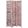 vidaXL Biombo de 3 paneles madera marr&oacute;n 105x165 cm