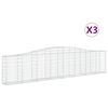 vidaXL Cestas de gaviones 3 uds forma de arco hierro 400x30x80/100 cm