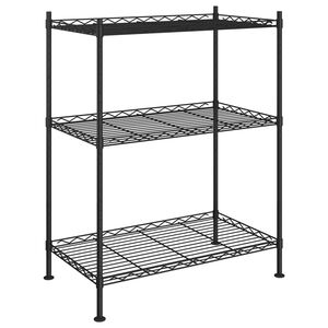 vidaXL Estanter&iacute;a de almacenaje de 3 niveles negro 60x35x76 cm 150 kg