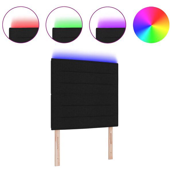 vidaXL Cabecero LED con tira de luces LED Negro 100 cm Poli&eacute;ster