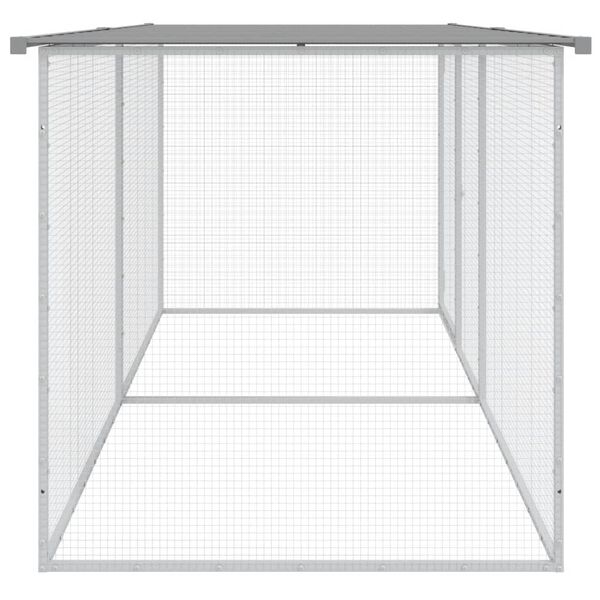 vidaXL Jaula para gallinas con techo de acero galvanizado, gris claro, 203 x 98 x 90 cm