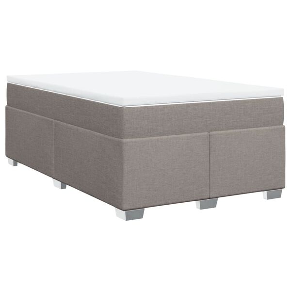 vidaXL Cama box spring con colch&oacute;n tela gris taupe 120x200 cm