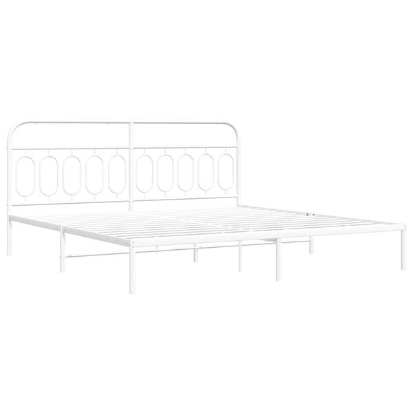 vidaXL Estructura cama sin colch&oacute;n con cabecero metal blanco 200x200cm