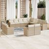 vidaXL Set sof&aacute;s de jard&iacute;n con cojines 13 pzas rat&aacute;n sint&eacute;tico beige