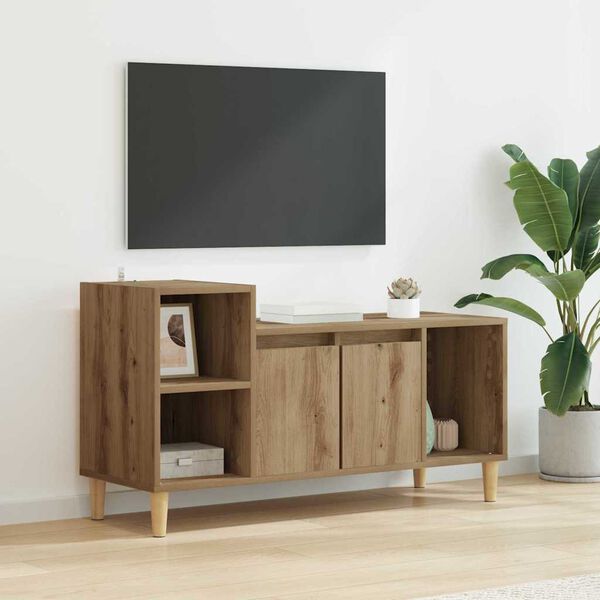vidaXL Gabinete de TV Roble artesanal 100 x 35 x 55 cm