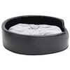 vidaXL Cama para perros felpa y cuero sint&eacute;tico negro gris 79x70x19 cm