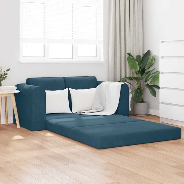 vidaXL Sof&aacute; cama 60cm Azul Terciopelo