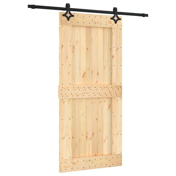 vidaXL Puerta corredera con herrajes madera maciza de pino 95x210 cm