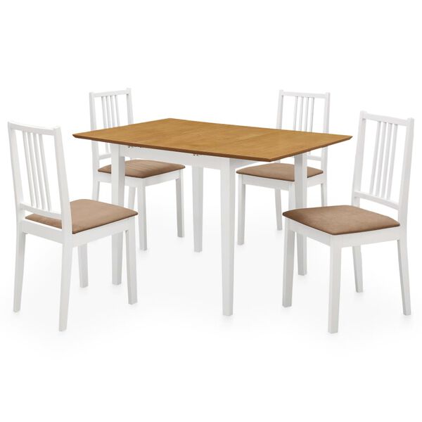 vidaXL Juego de muebles de comedor 5 piezas MDF blanco