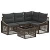 vidaXL Conjunto de sof&aacute;s de jard&iacute;n 5 uds. 4 plaza Gris rat&aacute;n sint&eacute;tico