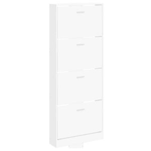 vidaXL Zapatero madera contrachapada blanco 59x17x150 cm