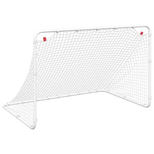 vidaXL Porter&iacute;a de f&uacute;tbol blanca 122x81x81 cm acero