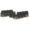 vidaXL Conjunto de sof&aacute;s de jard&iacute;n 9 uds. Gris y Gris Oscuro