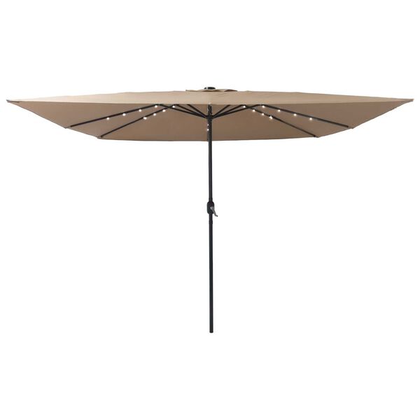 vidaXL Parasol de jardín Topo y Negro 295 x 295 x 245 cm