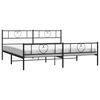 vidaXL Estructura cama sin colch&oacute;n con estribo metal negro 180x200 cm