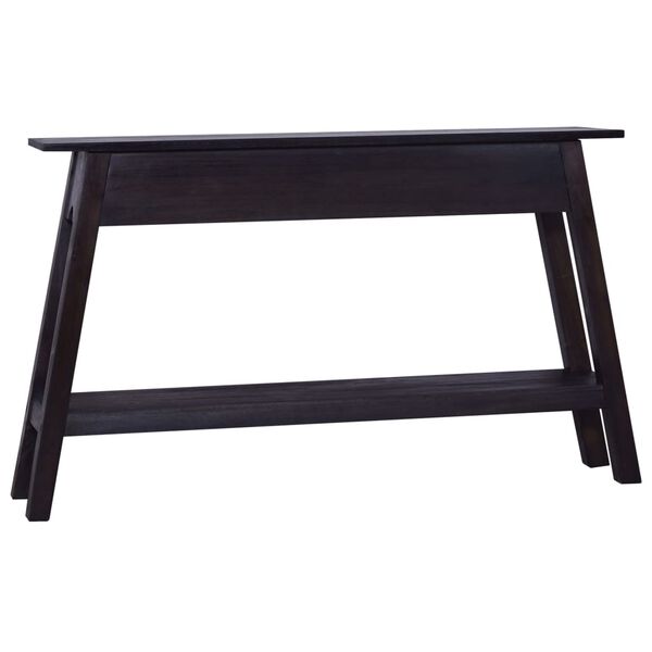 vidaXL Mesa consola de madera maciza de caoba negra 120x30x75 cm