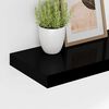 vidaXL Estantes flotantes pared 4 uds negro brillo MDF 90x23,5x3,8cm