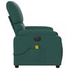 vidaXL Sillón reclinable de masaje eléctrico tela verde oscuro