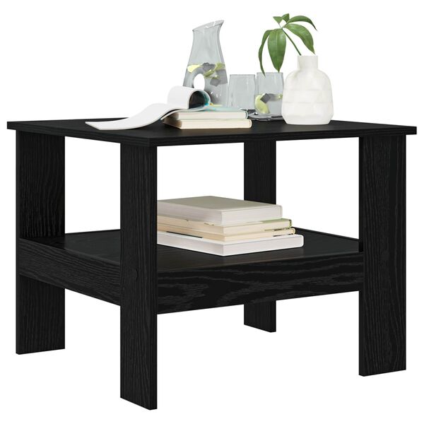 vidaXL Mesa de Caf&eacute; Roble Negro 57 x 55 x 45 cm Madera de ingenier&iacute;a