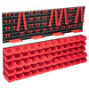 vidaXL Kit de cajas de almacenaje 136 pzas paneles de pared rojo/negro