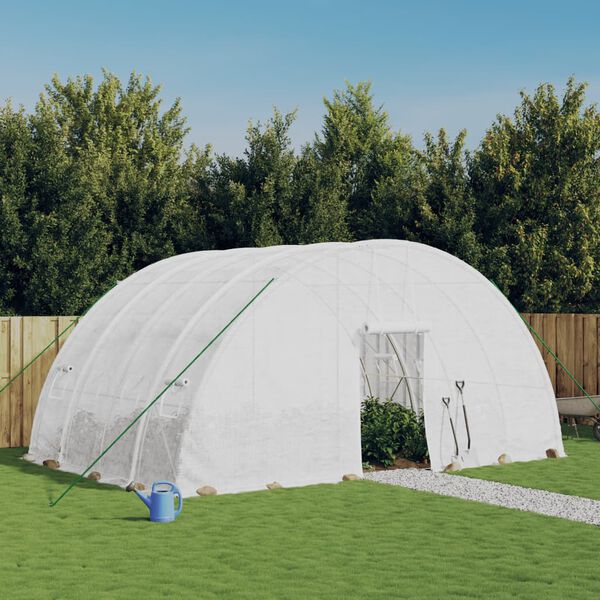 vidaXL Invernadero con estructura de acero blanco 24 m² 6x4x2,85 m