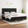 vidaXL Cama box spring con colch&oacute;n tela negro 200x200 cm