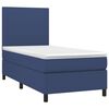 vidaXL Cama box spring con colch&oacute;n tela azul 80x200 cm