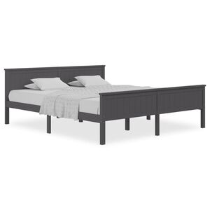 vidaXL Estructura de cama sin colch&oacute;n madera de pino gris 200x200 cm
