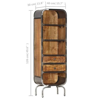 vidaXL Aparador alto de madera maciza de mango 40x30x126 cm