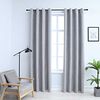 vidaXL Cortinas opacas con anillas de metal 2 piezas gris 140x245 cm